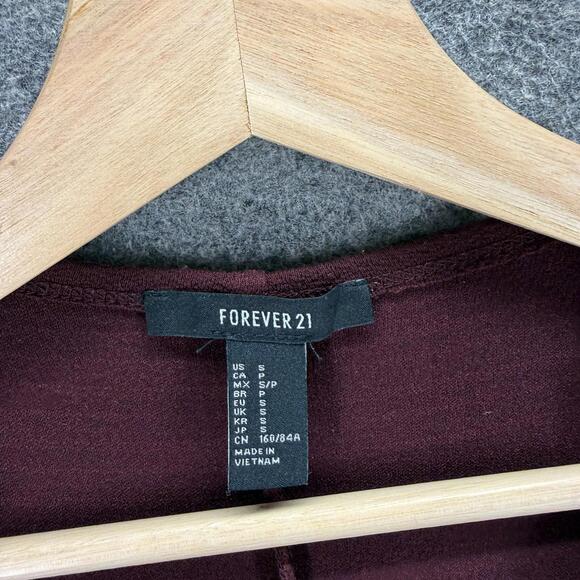 Forever 21 Dress Women S Small Red Sheath Midi Stretch Short Sleeve Rayon Casual - Picture 3 of 7